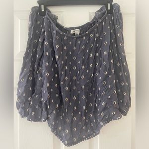 Abercrombie & Fitch Off the Shoulder Printed Festival Style Blouse
